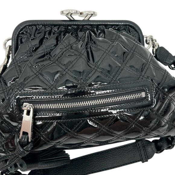 Marc Jacobs Stam Black Patent Leather Quilted Handbag - Picture 2 of 13